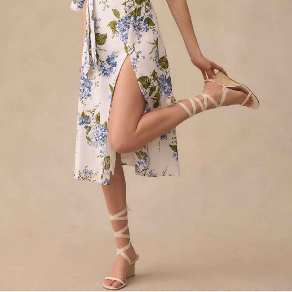 New Reformation Alessa Lace-up Wedge Espadrille Sandals - Picture 3 of 7